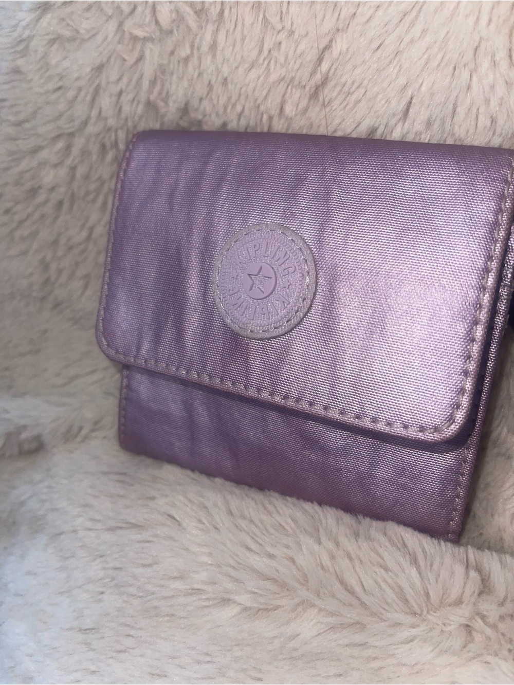 Kipling Metallic Lavender Small Flap Wallet